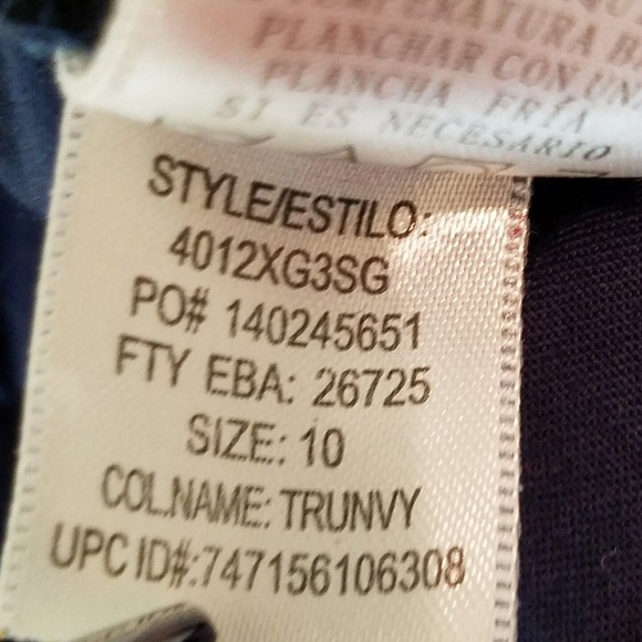 Sag Harbor Womens Size 10 Cropped Capri Pants Solid Navy Blue Stretch Nautical - Picture 10 of 11